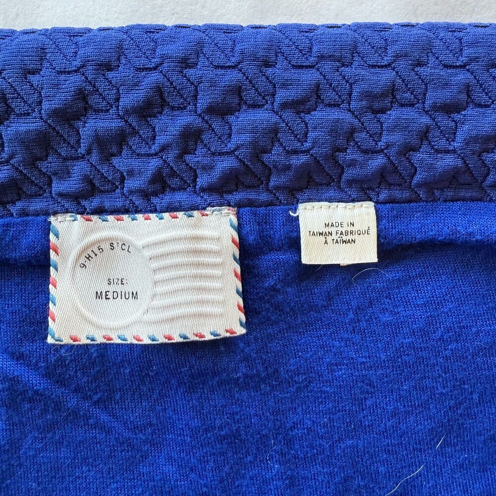 Anthro Postmark 2012 Basal Flounced Textured Knee Length Skirt In Royal Blue M View 6